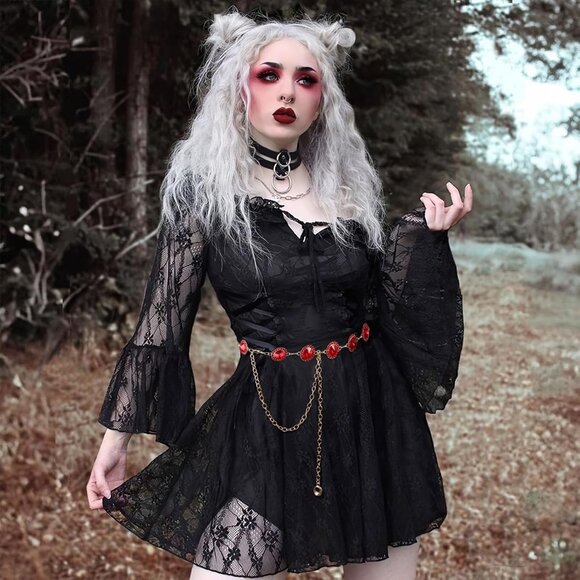 Women Concho Chain Belt Metal Link Western Cowgirl Turquoise Chain Belt for Dres - Picture 2 of 6